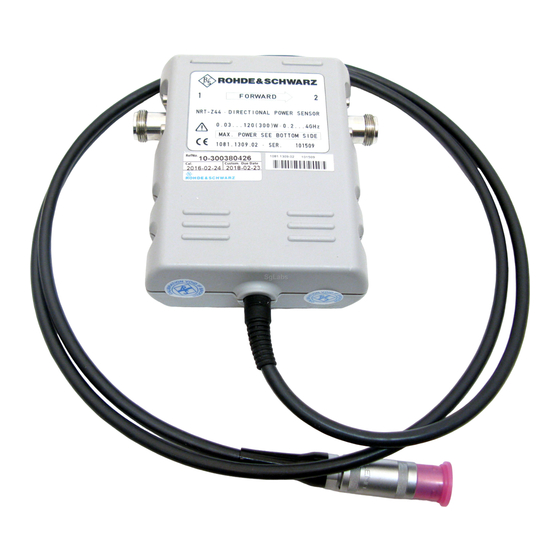 R&S NRT-Z14 Supplement To Operating Manual