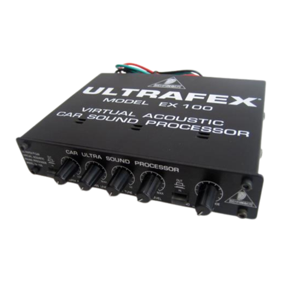 Behringer Ultraflex Car EX100 User Manual