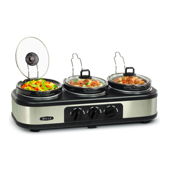 Bella TRIPLE SLOW COOKER AND SERVER Instruction Manual