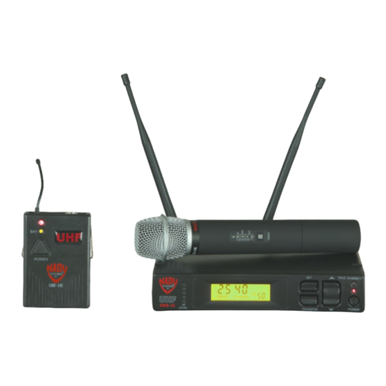 Nady Systems UWS-1K Series Owner's Manual
