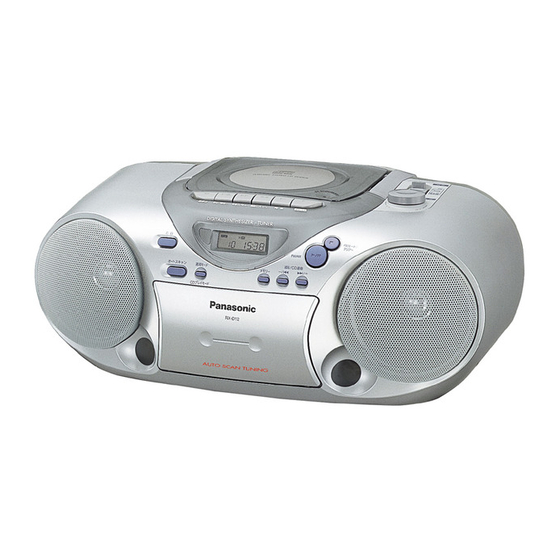Panasonic RXD15 - RADIO CASSETTE W/CD Manuals