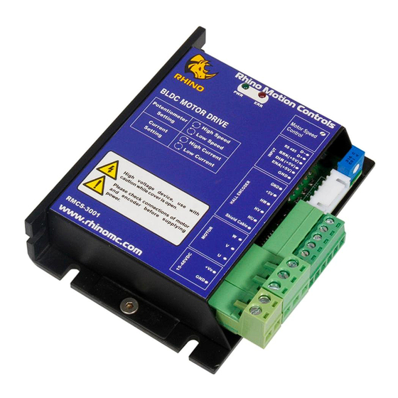 RHINO MOTION CONTROLS RMCS-3001 Installation Manual And Datasheet