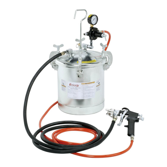 Grizzly Paint Tank H8225 Parts List