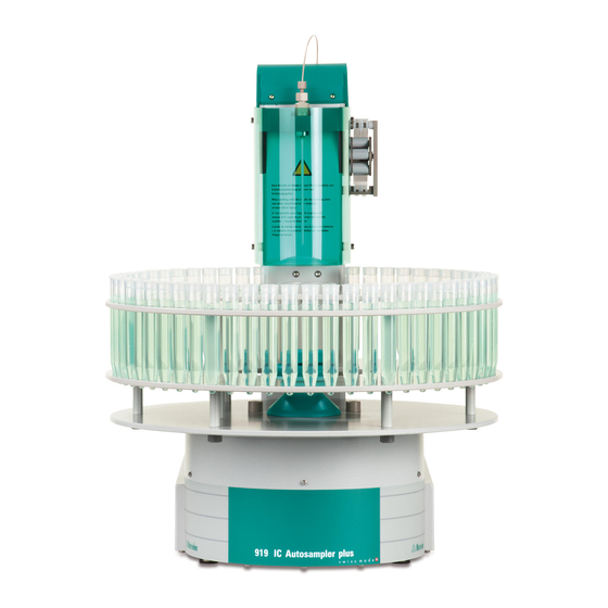 Metrohm Autosampler plus 919 IC Manual