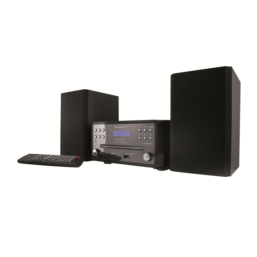 SOUNDMASTER MCD9600BT Manual