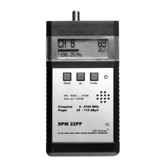 SAT-Kabel SPM 22 PF Operating Instructions Manual