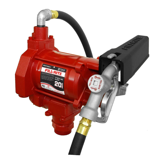 Tuthill FILL-RITE 700V Series Owners Installation, Operation, And Safety Manual