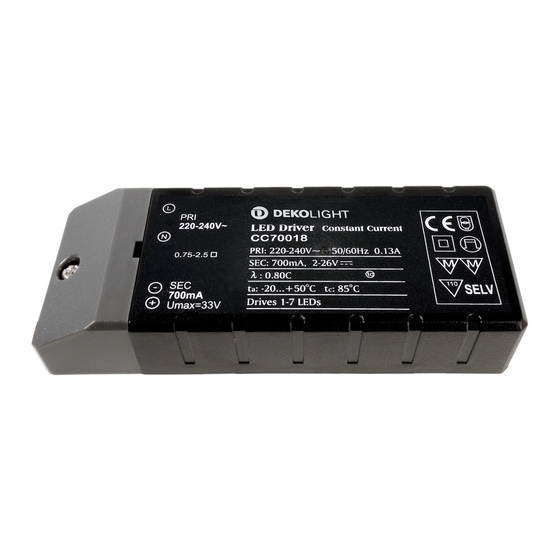 DekoLight BASIC CC70018 Product Notes