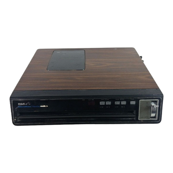 RCA SelectaVision VideoDisc SFT 100 Service Data