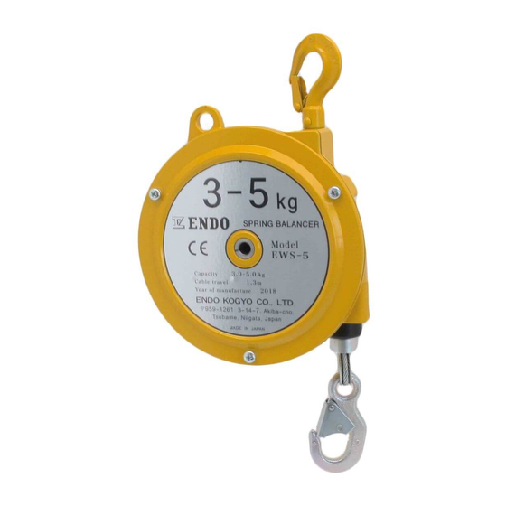 Endo EWS-3 Spring Balancers Manuals