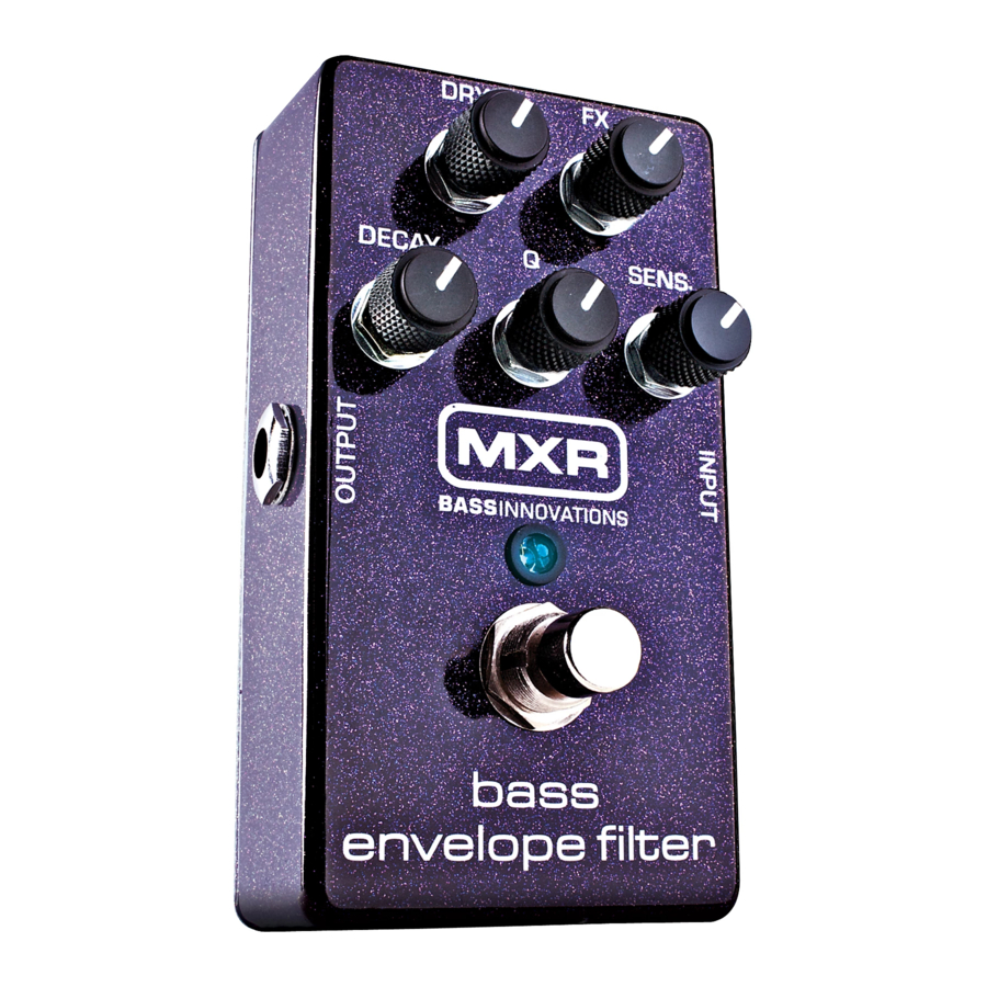 Mxr M82 bass envelope filter - Music Pedal Manual
