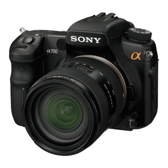 Sony DSLR-A700 User&#146;s Guide Operating Instructions Manual