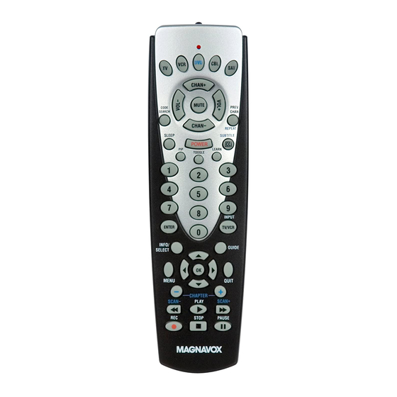 Magnavox MRU2500 - Universal Remote Control Specifications