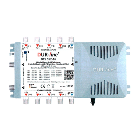 DUR-line DCS 552-16 Installation Manual