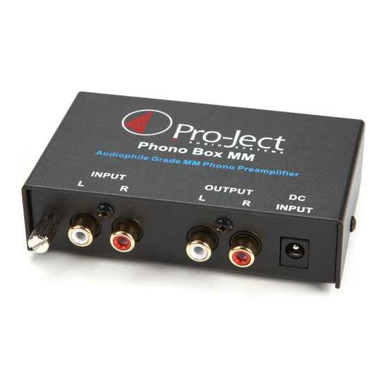 Pro-Ject Audio Systems Phono Box MM Instructions For Use
