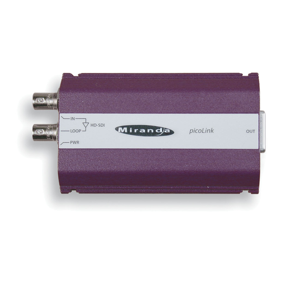Miranda SDM-872p Manual To Installation And Operation