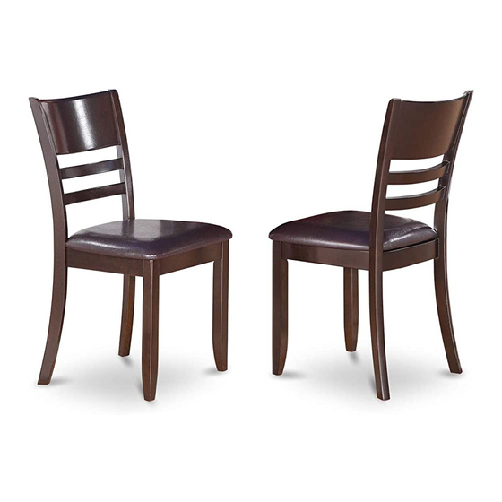 LOWES LYNFIELD DINING CHAIR WITH FAUX LEATHER UPHOLSTERED SEAT Assembly Instructions