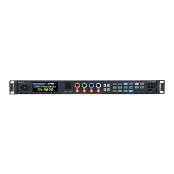 FOR-A FA-9600 Quick Setup Manual