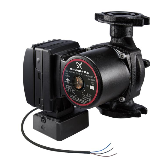 Grundfos ALPHA 26-99 Installation And Operating Instructions Manual