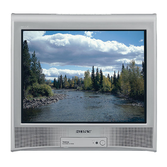 Sony WEGA KV-BZ21 Operating Instructions Manual