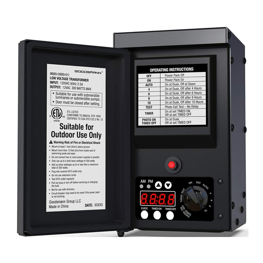 Goodsmann 9920-0300-01 - 300 Watt Power Pack Manual