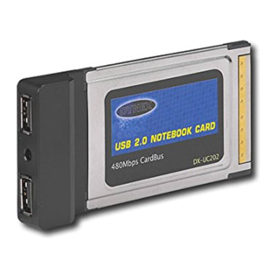 Dynex dx-uc202 - USB 2.0 PCMCIA Notebook Card Quick Setup Manual