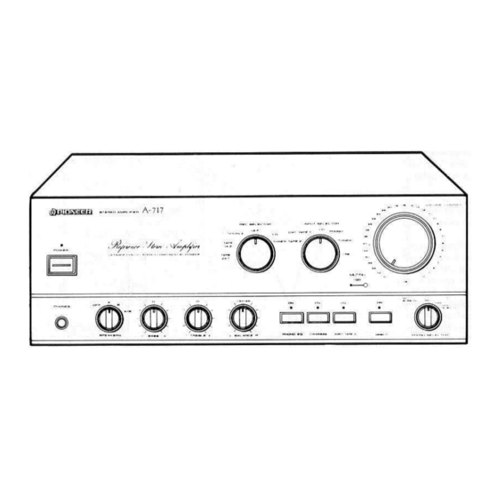 Pioneer A-717 Stereo Integrated Amplifier Manuals