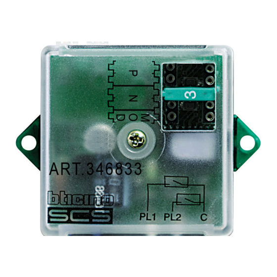 Bticino SCS 346833 Instruction Sheet