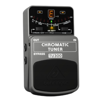Behringer CHROMATIC TUNER TU300 Quick Start Manual