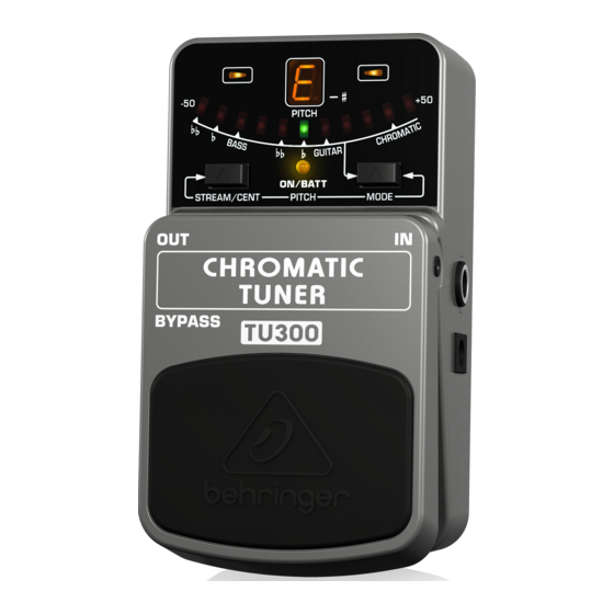 Behringer CHROMATIC TUNER TU300 Quick Start Manual