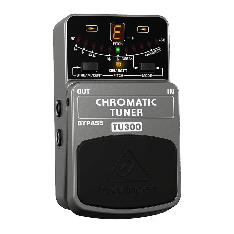 Behringer CHROMATIC TUNER TU300 Manual