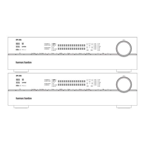 Harman Kardon DPR 2005 Owner's Manual
