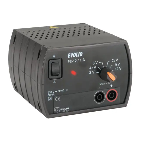 Jeulin EVOLIO F3-12 / 1A Quick Start Manual