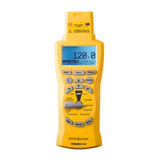 Fieldpiece HG3 Field Manual