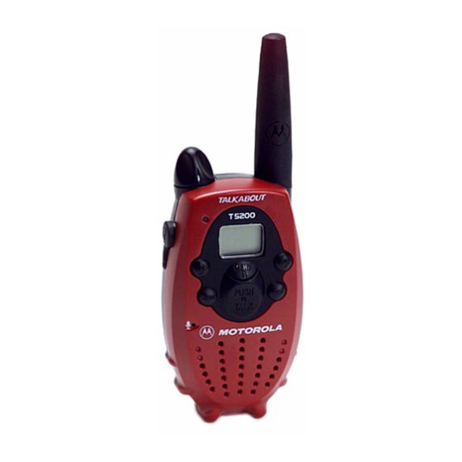Motorola Talkabout T5100 Two-Way Radio Manuals