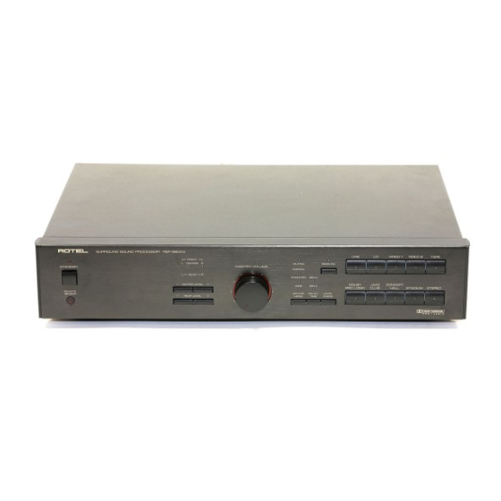 Rotel RSP-960AX Owner's Manual