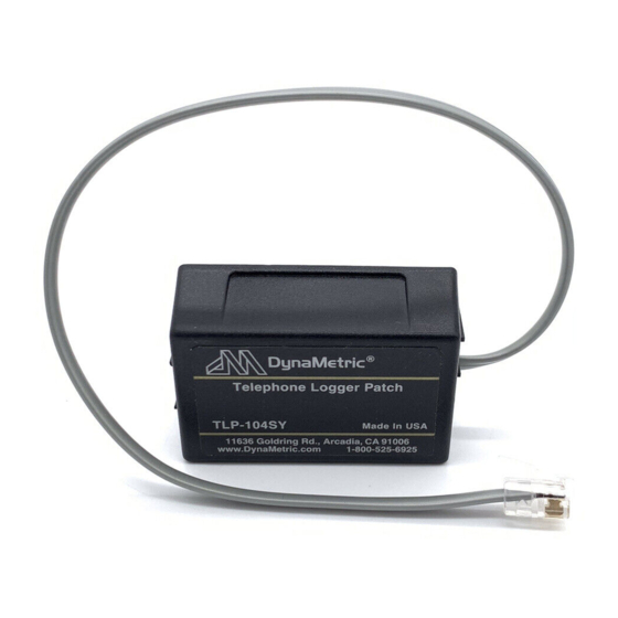DynaMetric TLP-104SY Instructions