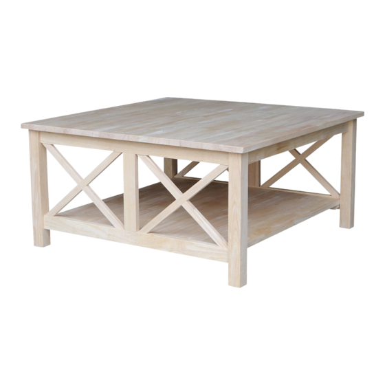 International Concepts HAMPTON SQUARE COFFEE TABLE OT-70SC Assembly Instructions