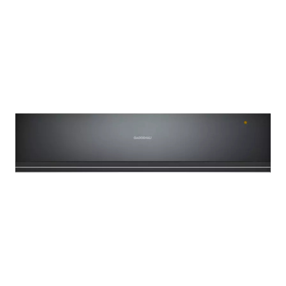 Gaggenau WSP22.1.2 User Manual And Installation Instructions
