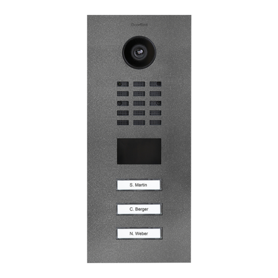 DoorBird D210 V Series Installation Manual