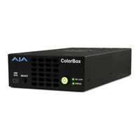 AJA ColorBox Installation And Operation Manual