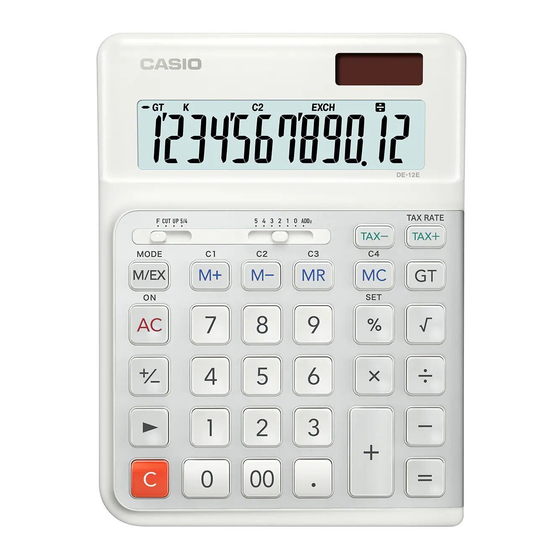 Casio DE-12E User Manual