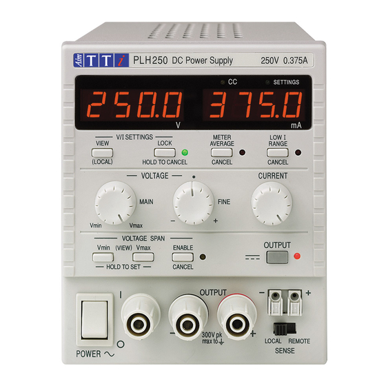 Aim-TTI PLH Series Instruction Manual