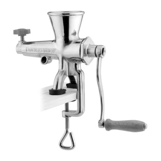 Back to Basics WHEAT GRASS JUICER Instruction Manual