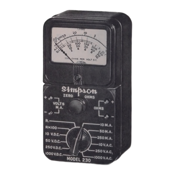 Simpson 230 Operator's Manual