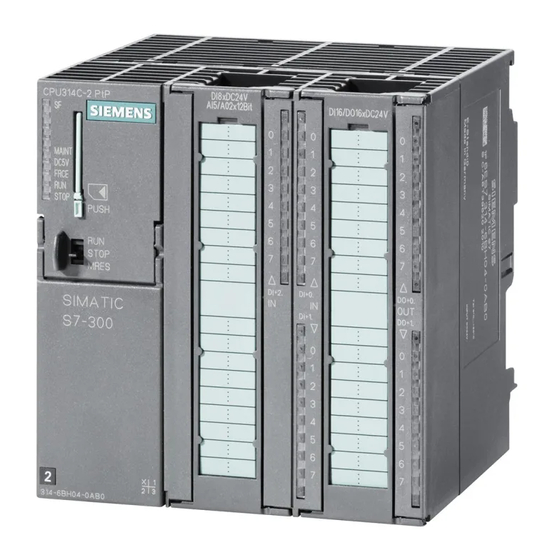 Siemens Simatic S7-300 CPU 315-2-PN/DP Installation And Operating Instructions Manual