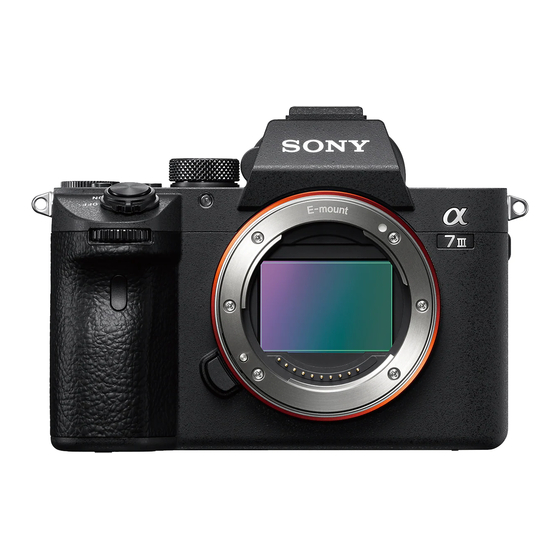 Sony ILCE-7M3 a7III Manuals