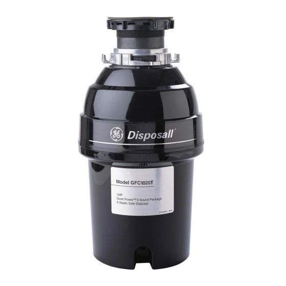 GE Disposall GFC1020T Dimensional Information