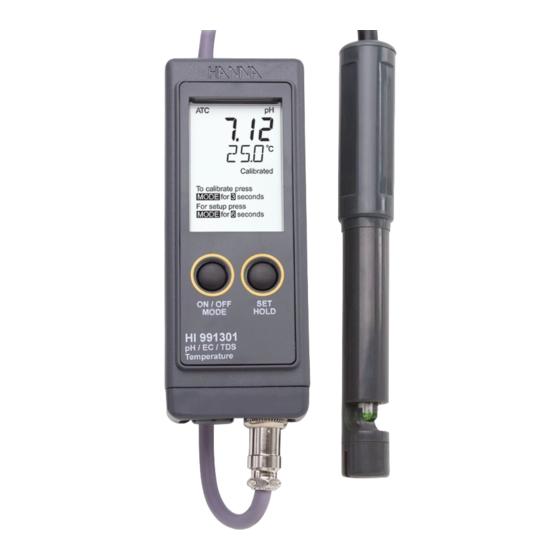 Hanna Instruments HI 991301 Instruction Manual