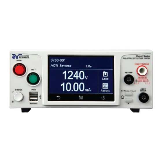 IKONIX Associated Research Hypot 3805 Quick Start Manual